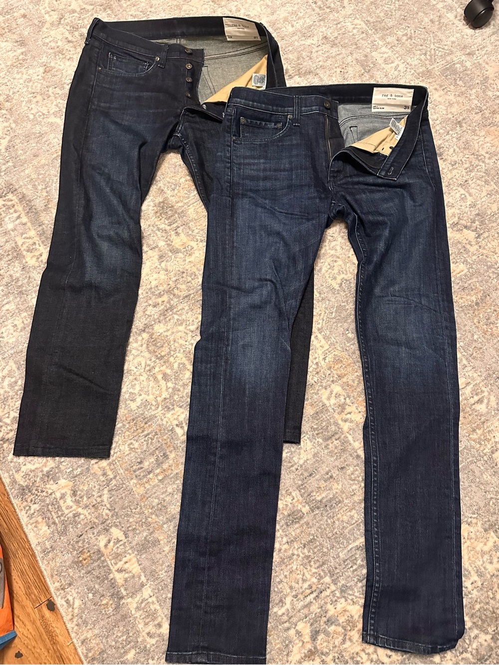 rag & bone Men's Slim Straight Dark Blue Jeans